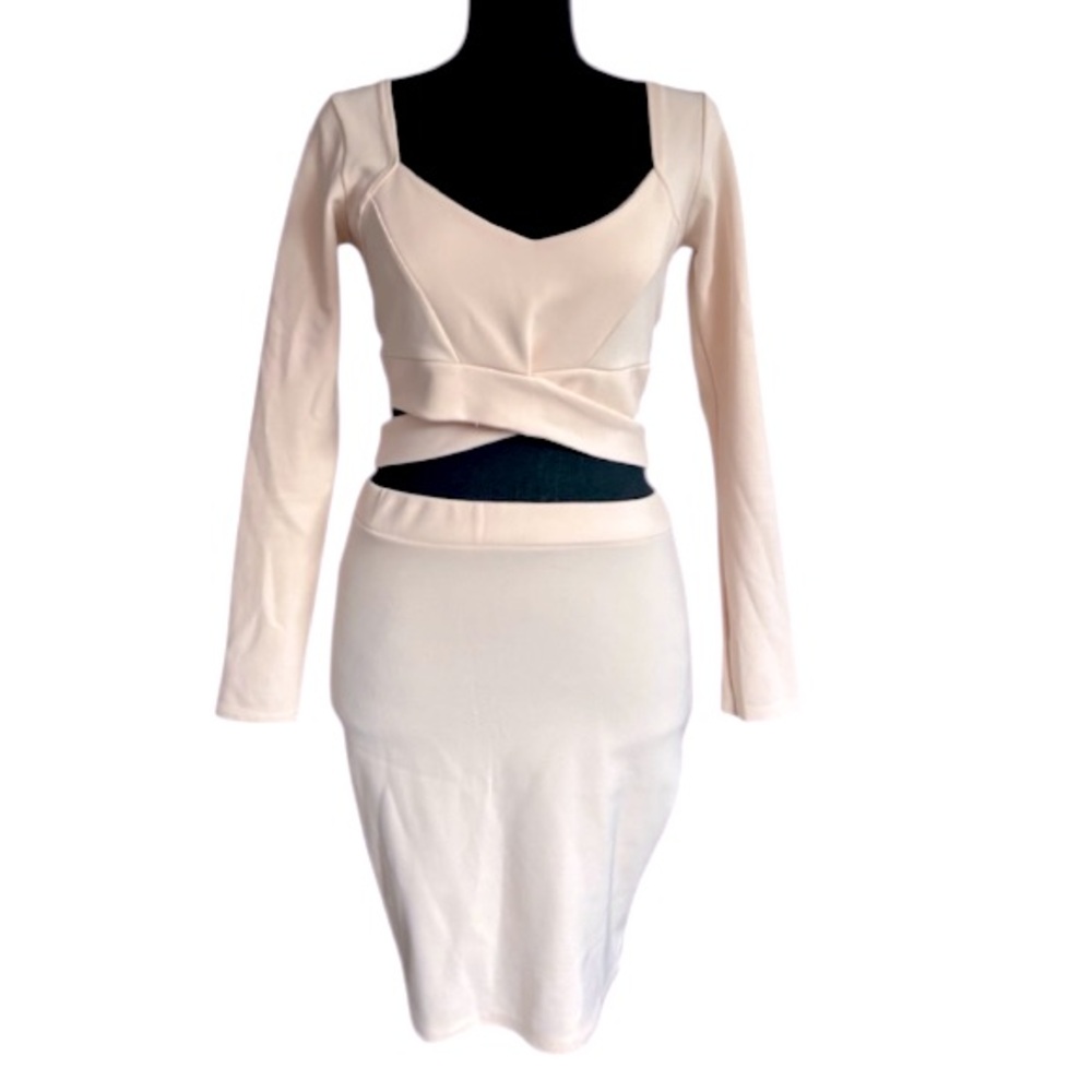 Baby Pink Two Piece Skirt Set